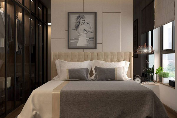Thiết kế phòng ngủ 9m2 cho vợ chồng theo phong cách tân cổ điển