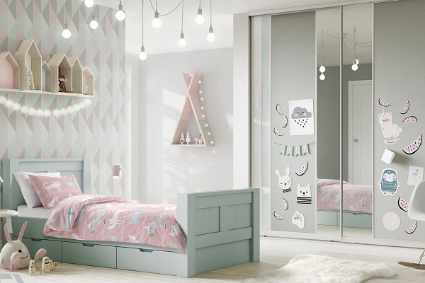 Thiết kế với tối ưu hiệu ứng ánh sáng phòng ngủ cho bé gái