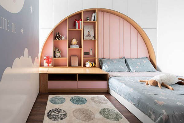 Mẫu thiết kế phòng ngủ cho bé gái 11 tuổi với diện tích rộng
