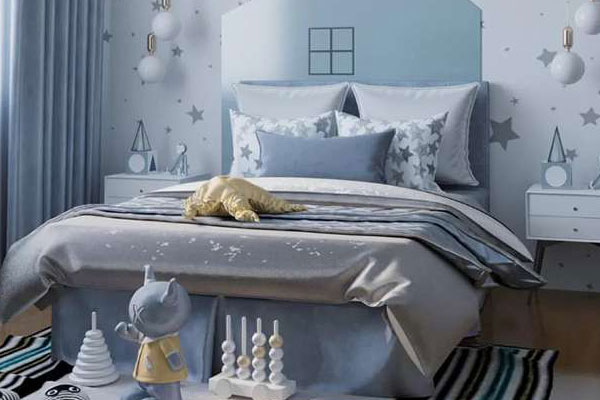 Thiết kế phòng ngủ màu xanh cho bé gái 10 tuổi