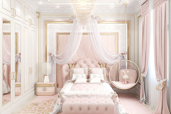 Trang trí phòng ngủ cho bé gái 7 tuổi với màu hồng pastel 
