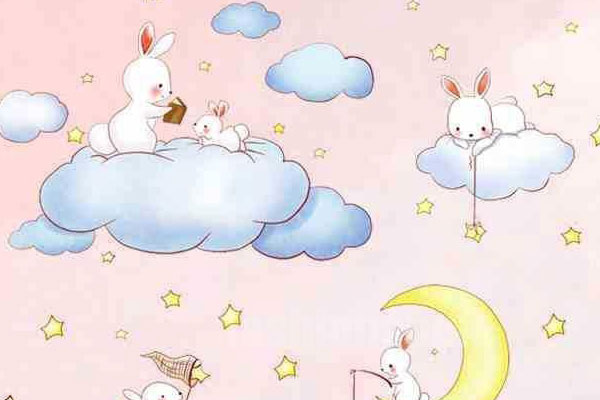 Trang trí phòng ngủ của trẻ em bằng giấy dán tường đám mây