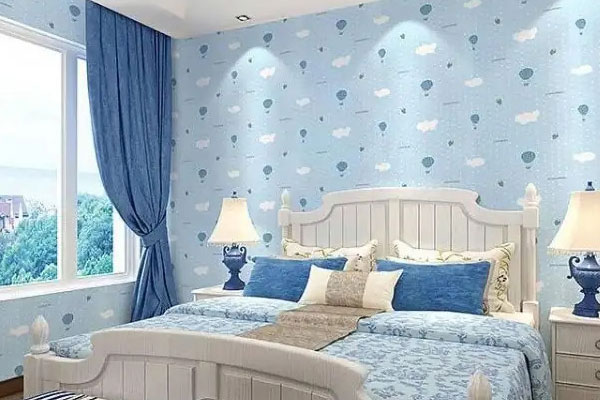 Trang trí phòng ngủ của trẻ em bằng giấy dán tường đám mây